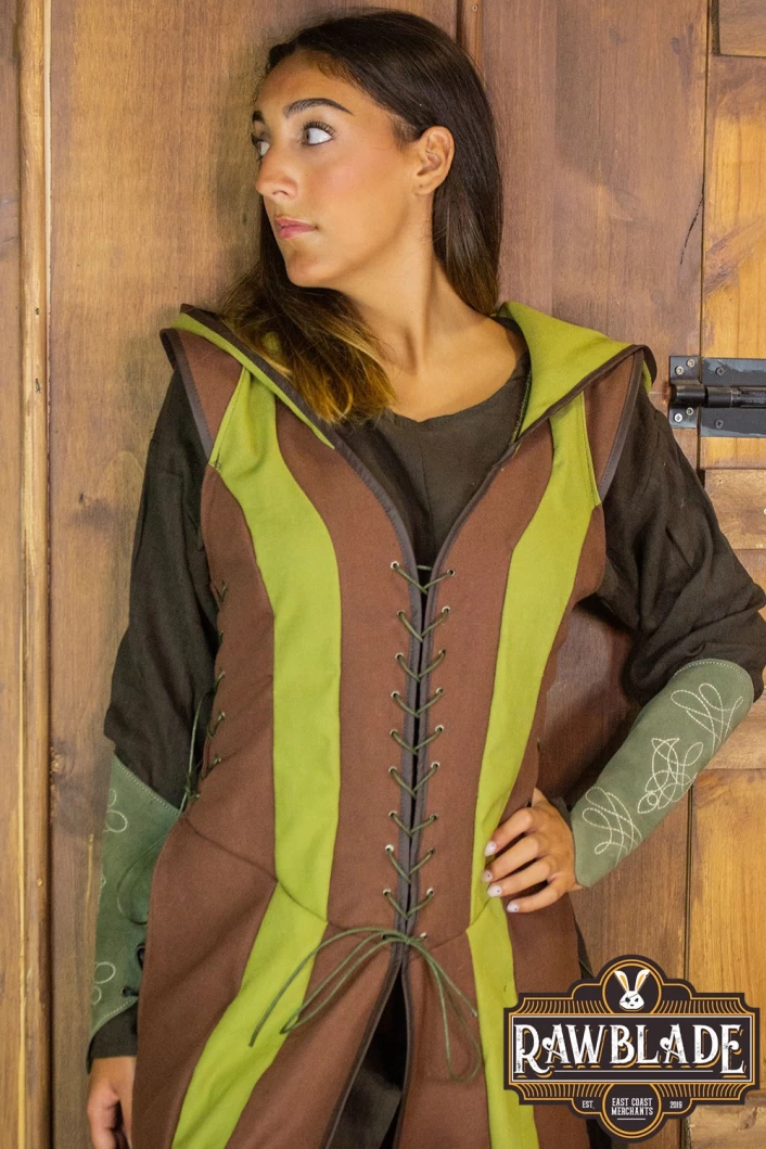 Arylith Archer Cotton Tunic - Brown/Green