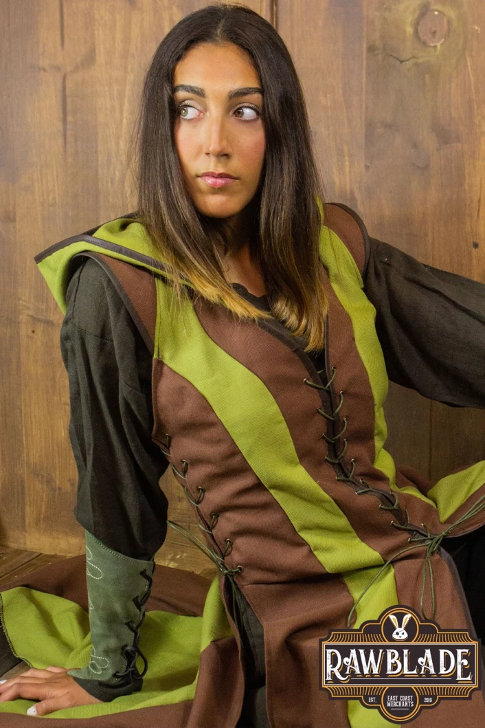 Arylith Archer Cotton Tunic - Brown/Green
