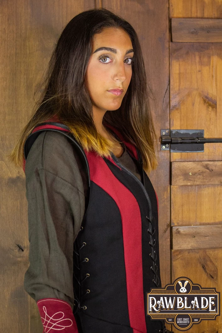 Arylith Archer Cotton Tunic - Black/Red