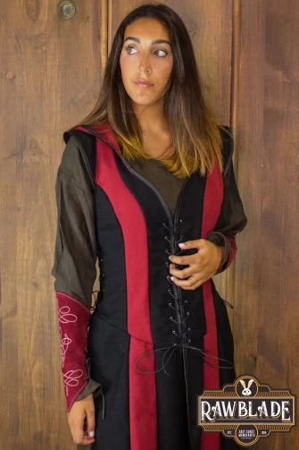 Arylith Archer Cotton Tunic - Black/Red
