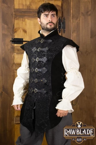 Yalon, long jerkin Deluxe - Black