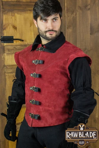 Jules Short Splitleather Jerkin - Red