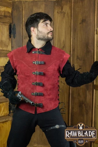 Jules Short Splitleather Jerkin - Red