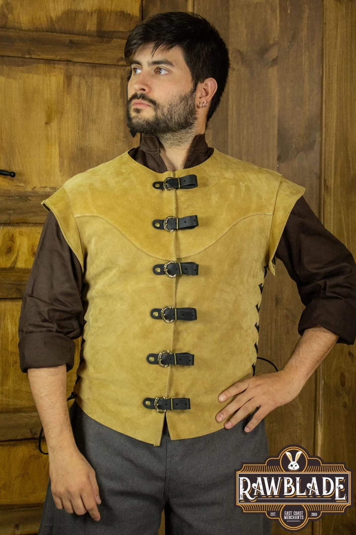 Jules Short Splitleather Jerkin - Light Brown