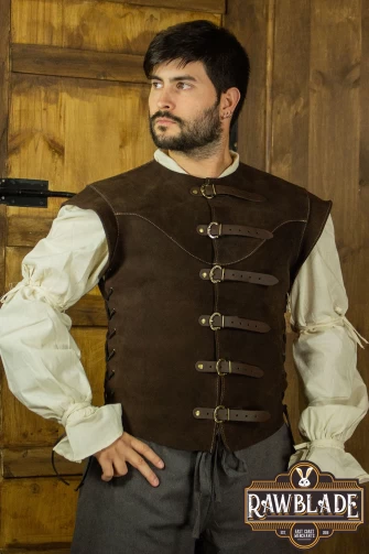 Jules Short Splitleather Jerkin - Brown