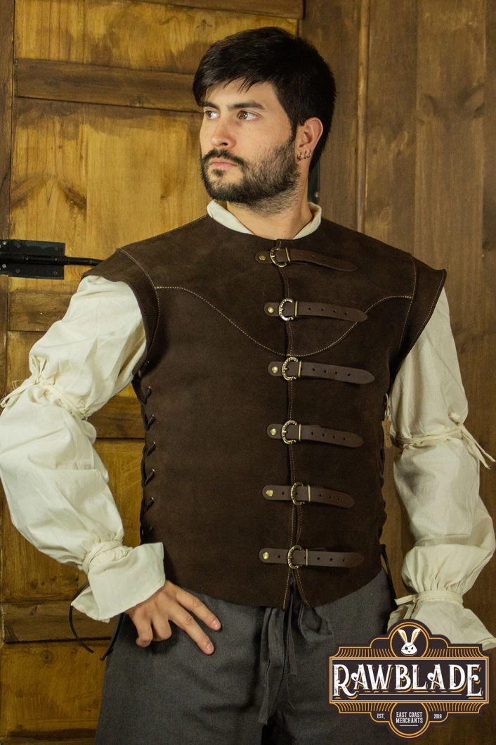 Jules Short Splitleather Jerkin - Brown