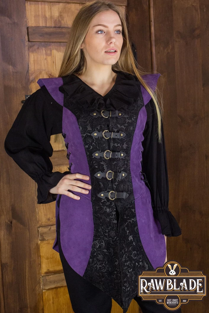 Ylenne Deluxe long Doublet - Black/Purple