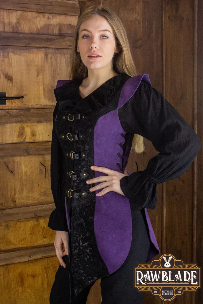 Ylenne Deluxe long Doublet - Black/Purple