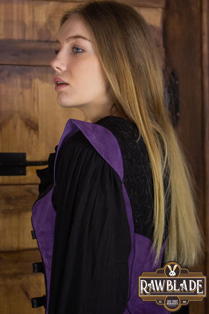 Ylenne Deluxe long Doublet - Black/Purple