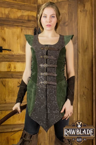 Ylenne Deluxe long Doublet - Green/Brown