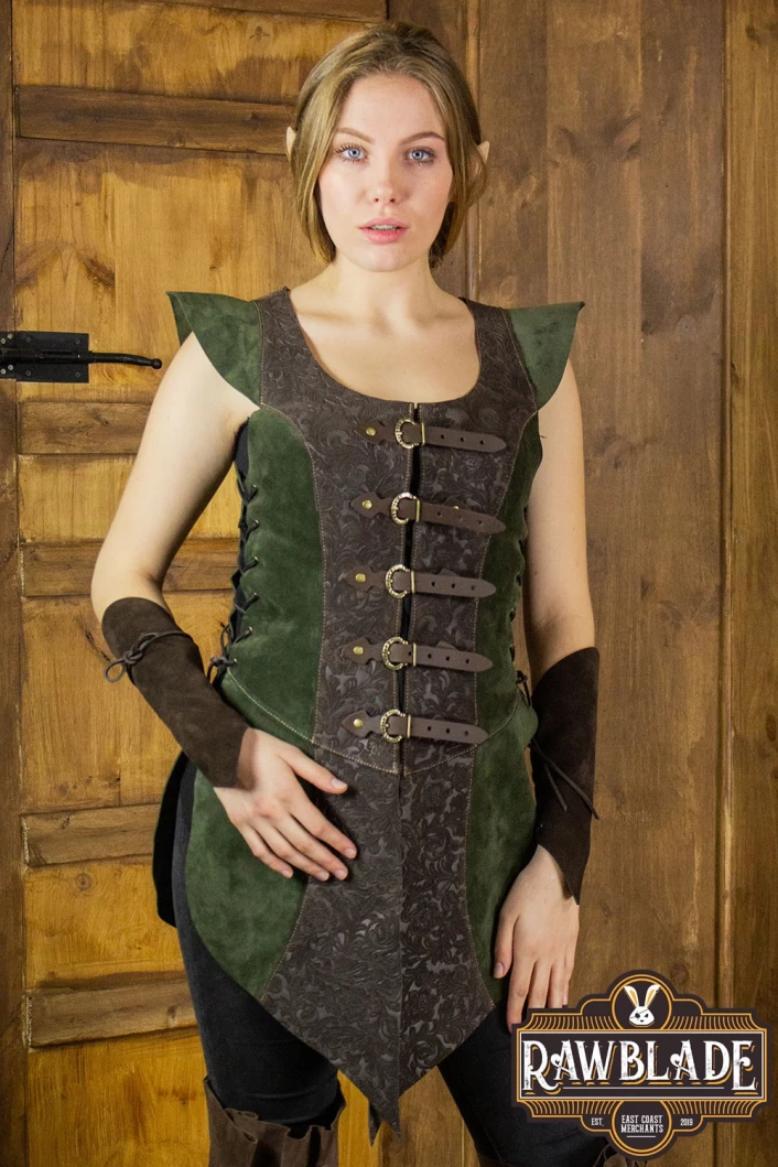 Ylenne Deluxe long Doublet - Green/Brown