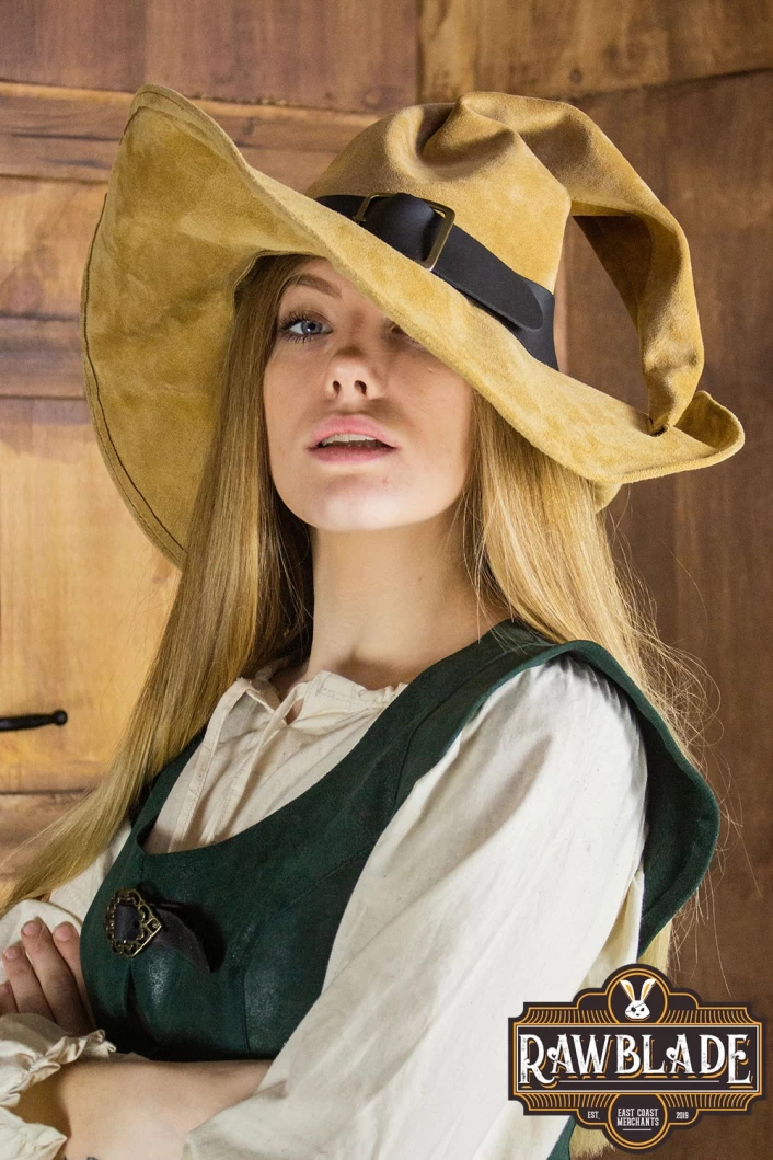 Wikka the Witch Hat Split Leather- Light Brown