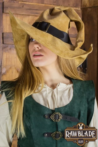 Wikka the Witch Hat Split Leather- Light Brown