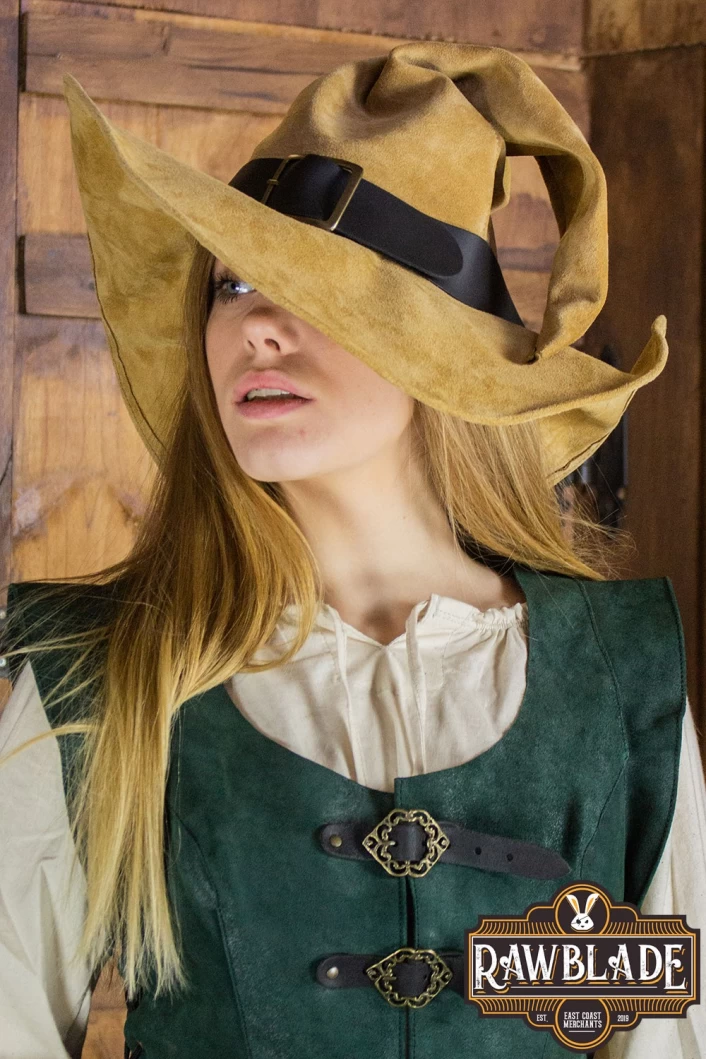 Wikka the Witch Hat Split Leather- Light Brown