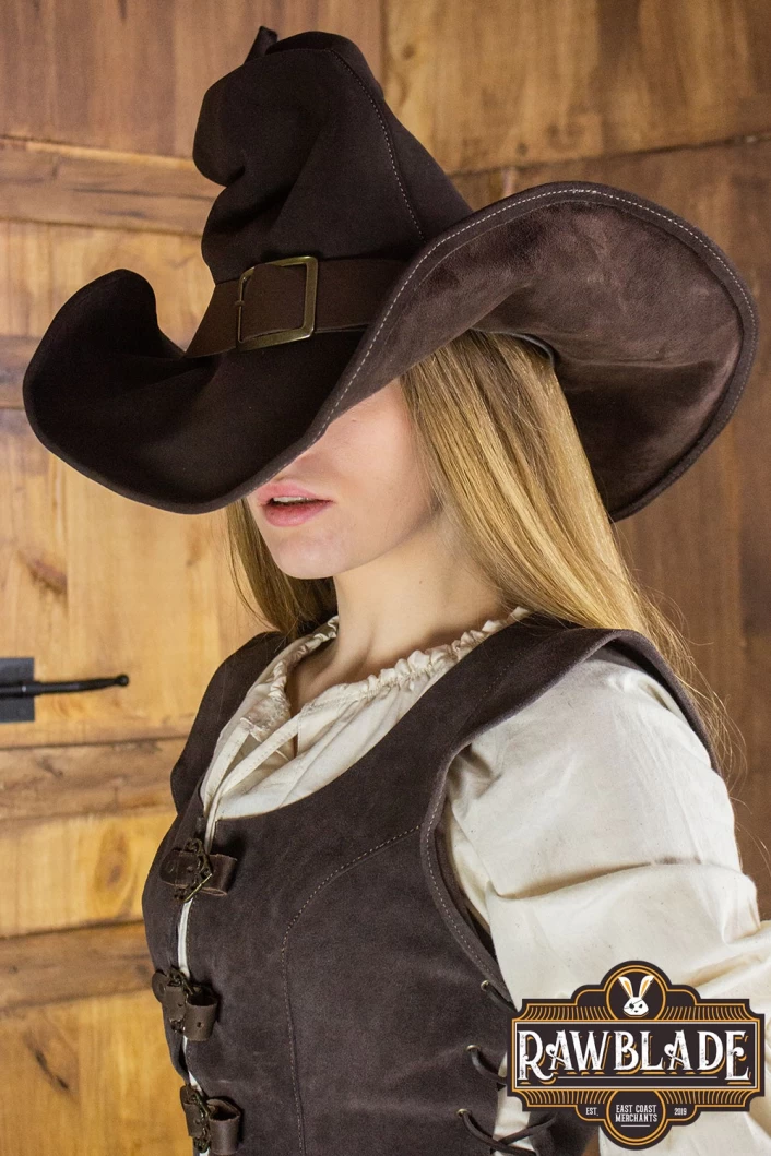 Wikka the Witch Hat Split Leather - Brown