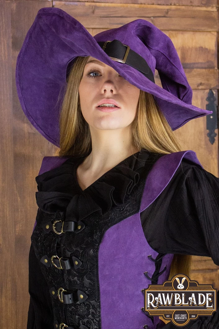 Wikka the Witch Hat Split Leather- Purple