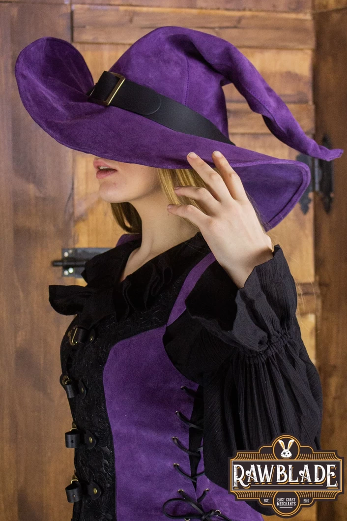 Wikka the Witch Hat Split Leather- Purple