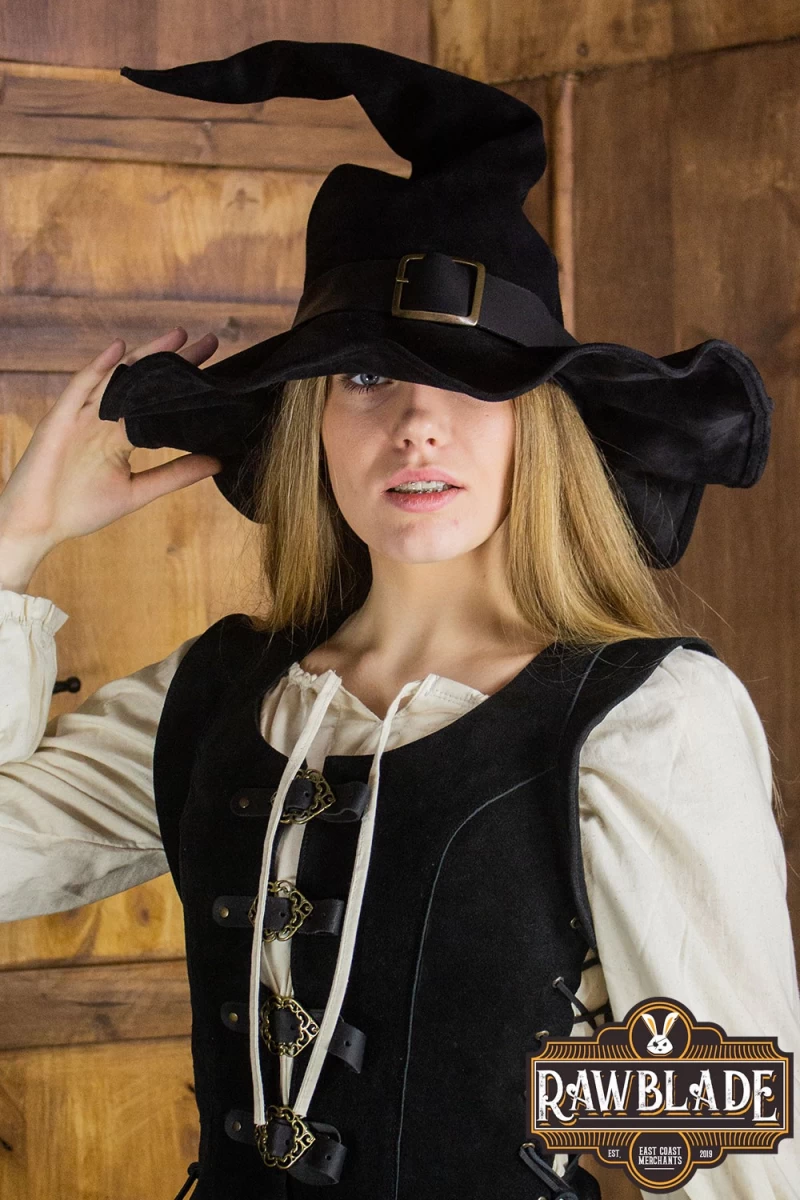 Wikka the Witch Hat Split Leather- Black