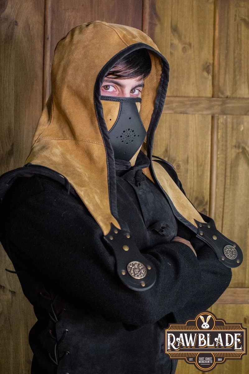Akku splitleather hood, Light brown