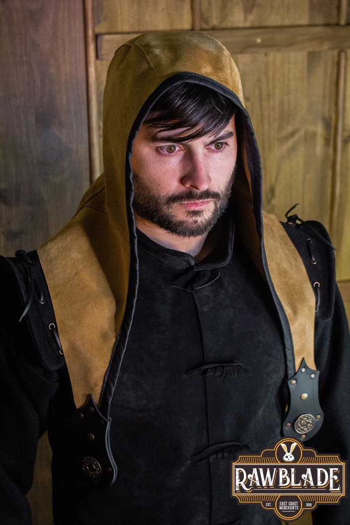Akku splitleather hood, Light brown