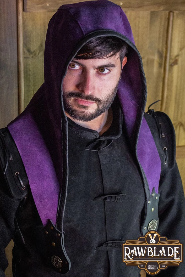 Akku splitleather hood, Purple
