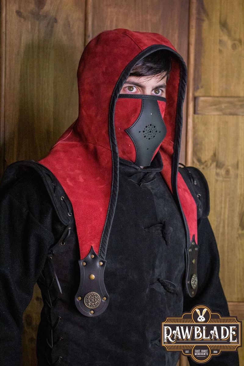 Akku splitleather hood, Red