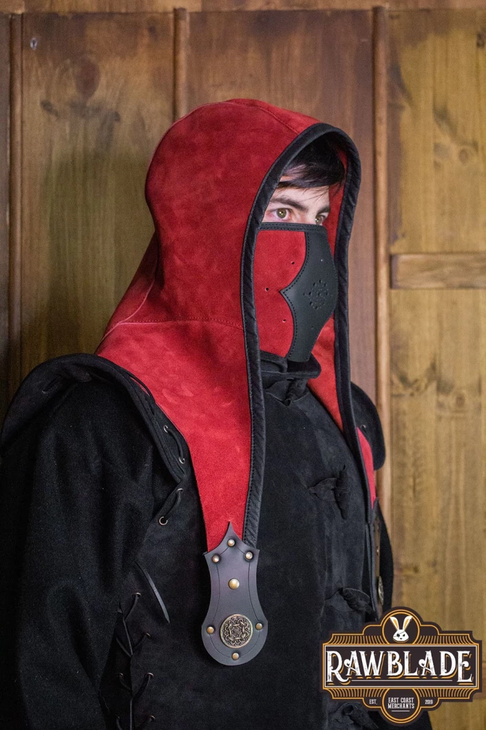 Akku splitleather hood, Red
