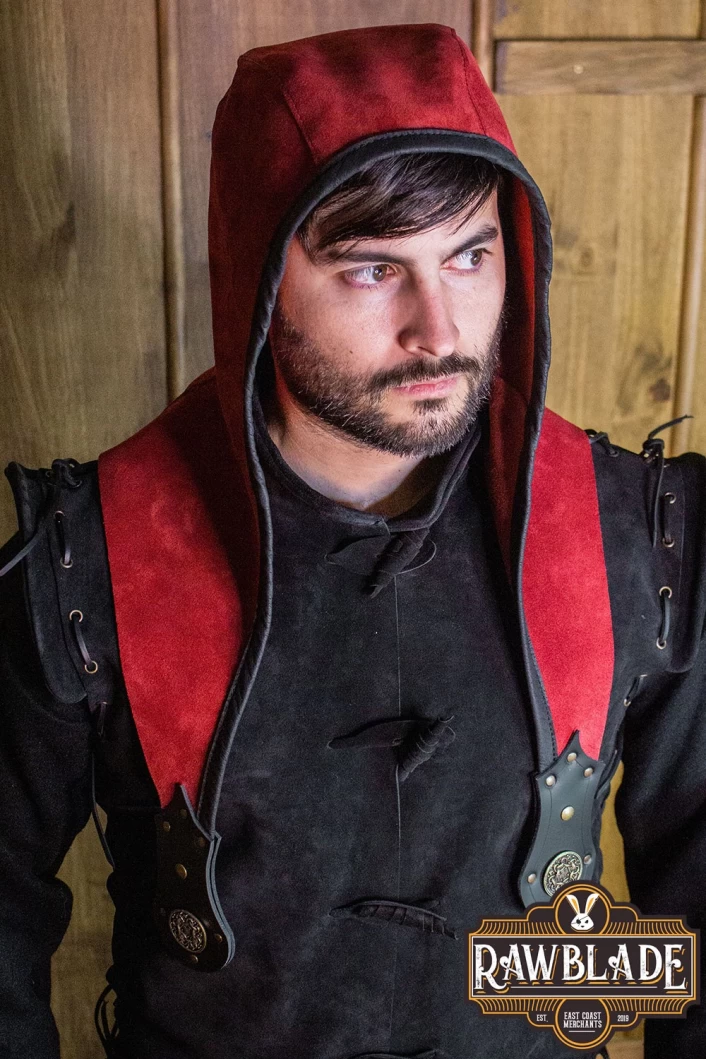 Akku splitleather hood, Red