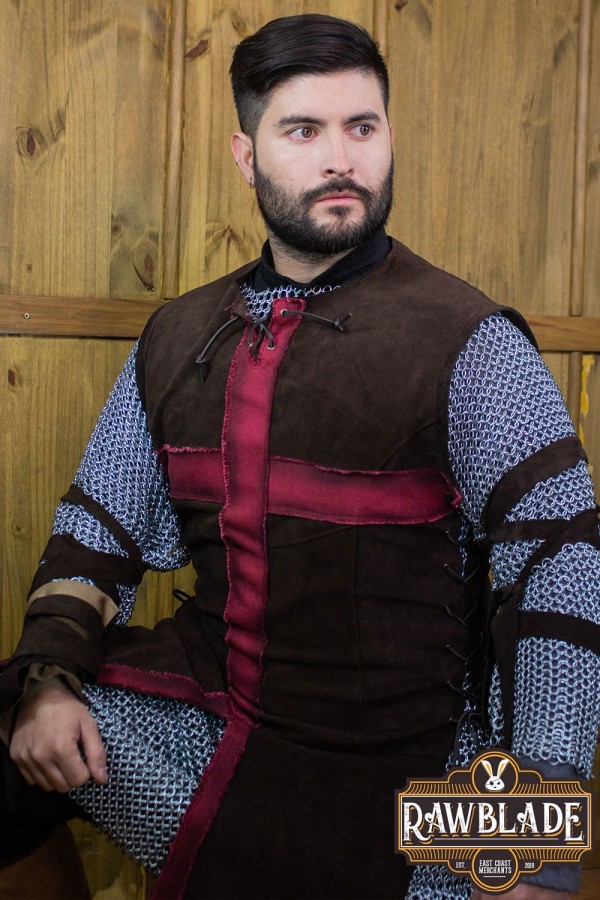Crusader Knight-tabard - brun/rød