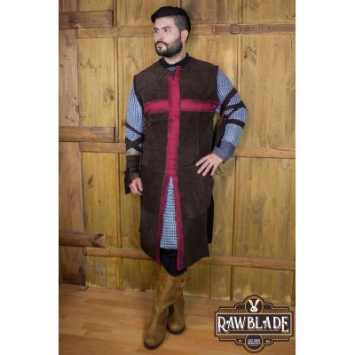 Crusader Knight-tabard - brun/rød