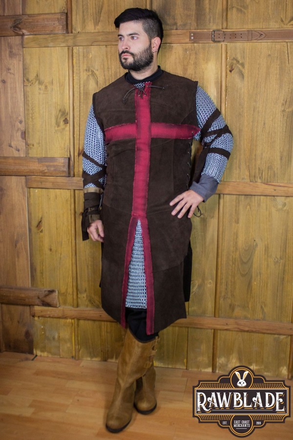Crusader Knight-tabard - brun/rød