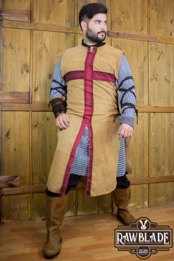 Crussader Knight Tabard - Brun clair / rouge