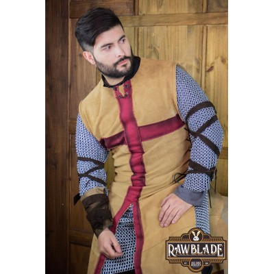 Crussader Knight Tabard - Brun clair / rouge