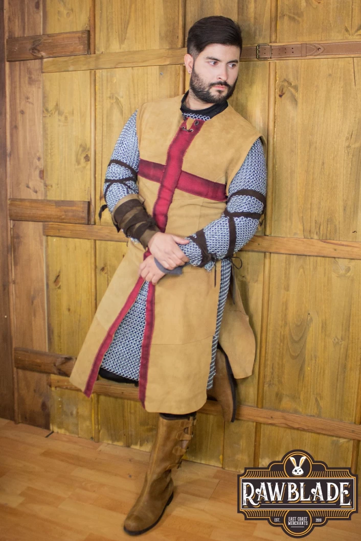 Crussader Knight Tabard - Light Brown/Red