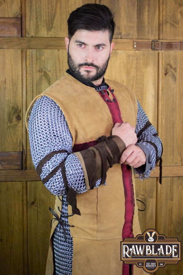 Tabard krzyżowca - jasnobrązowy/czerwony