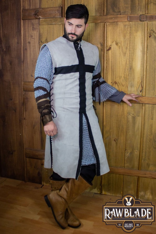 Crusader-riddertabard - grå/sort