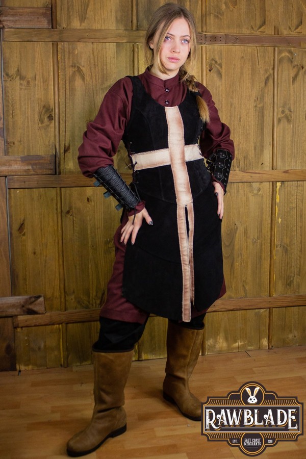Crussader Knight Tabard, Femme - Noir / Blanc