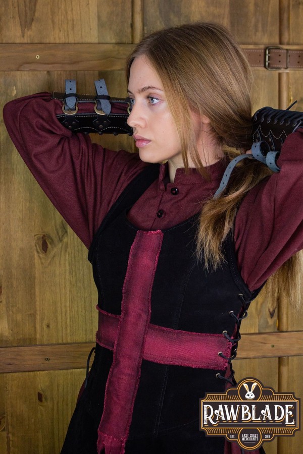 Tabard rycerza krzyżowca, damski - czarno/czerwony