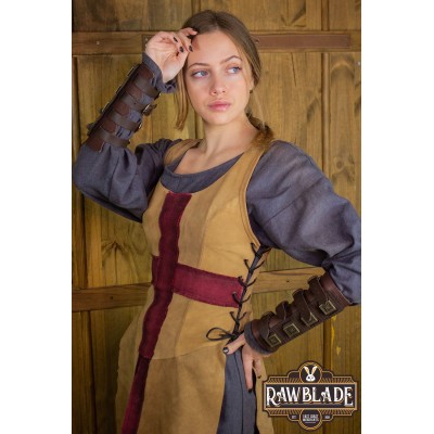 Crussader Knight Tabard, Frau - hellbraun / rot