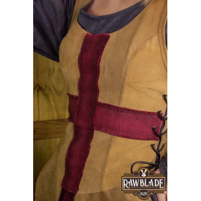 Crussader Knight Tabard, Femme - Brun clair / rouge