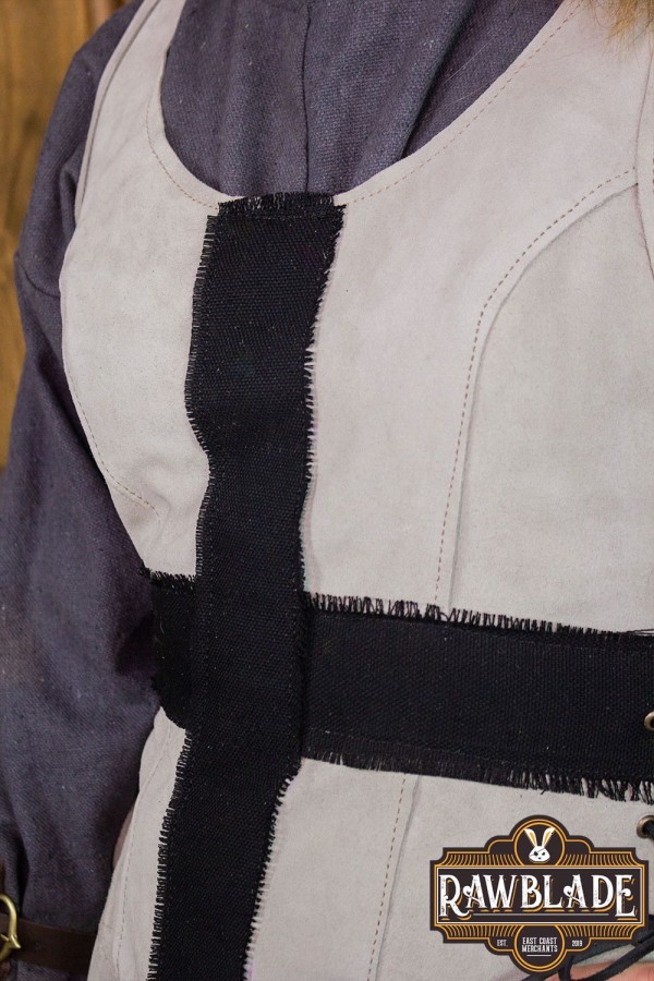 Tabard rycerski krzyżowca, damski - szary/czarny