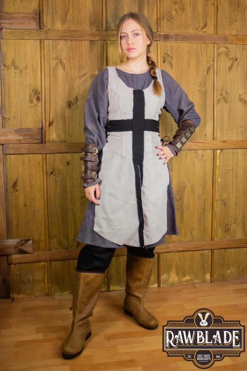Crussader Knight Tabard, Woman - Gray/Black