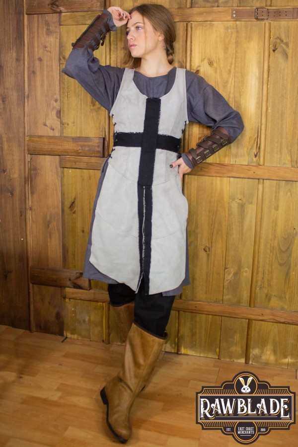Crussader Knight Tabard, femme - gris / noir