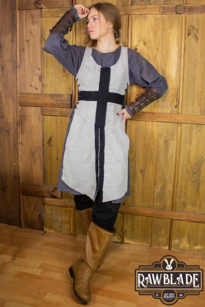 Crussader Knight Tabard, Woman - Gray/Black
