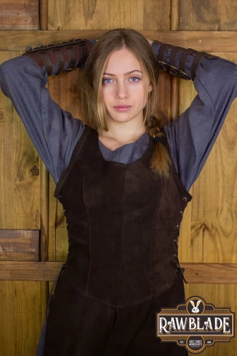 Joanne Splitleather Tabard - Brown