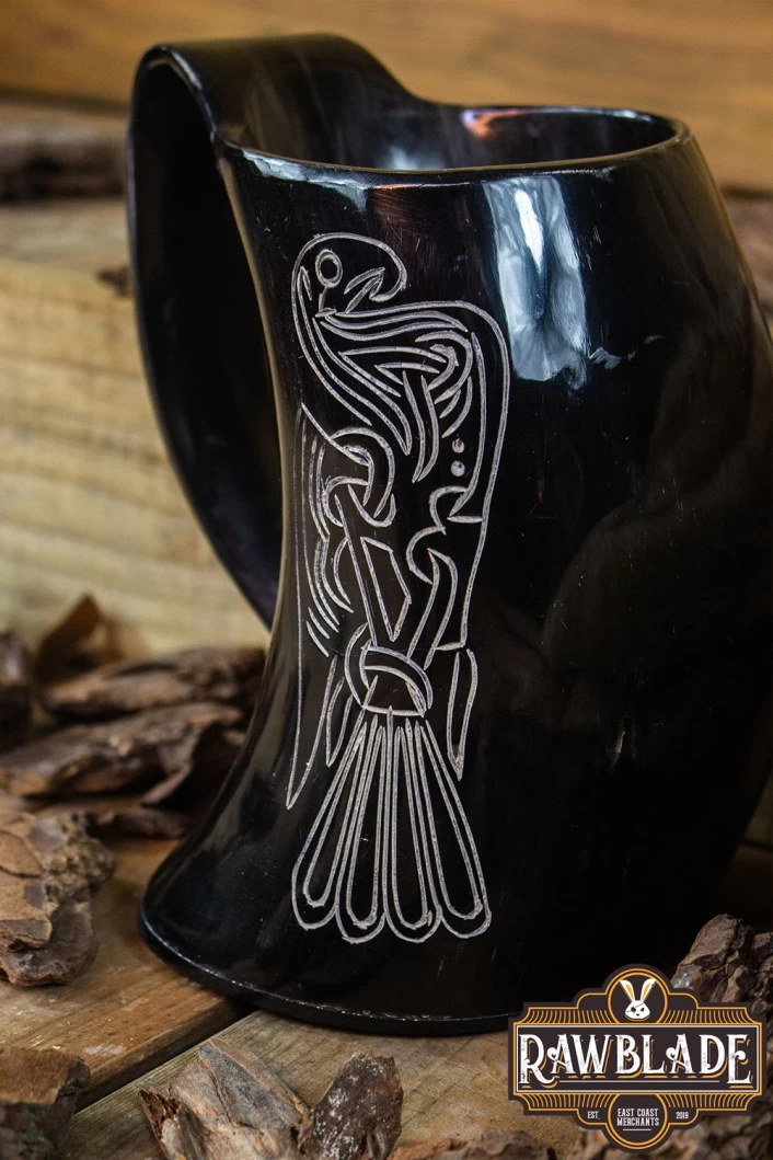 Horn Mug Big Viking Crow