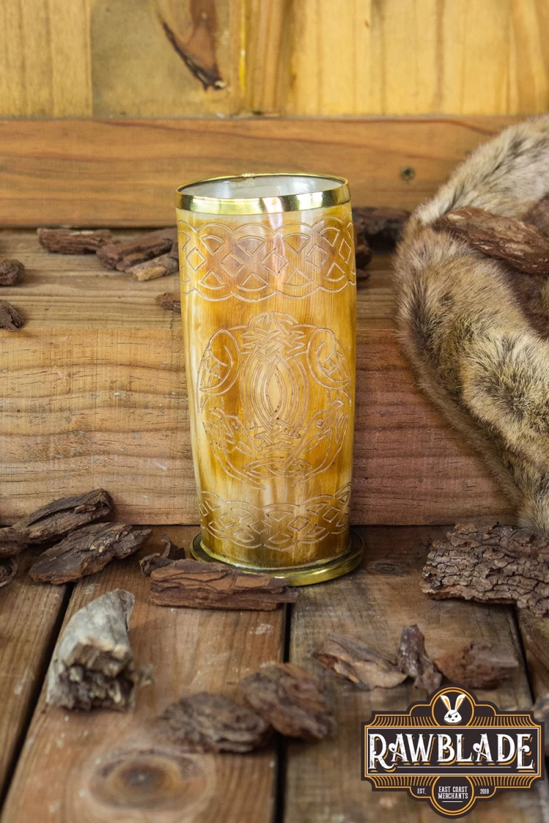 Horn Mug Celtic Birds