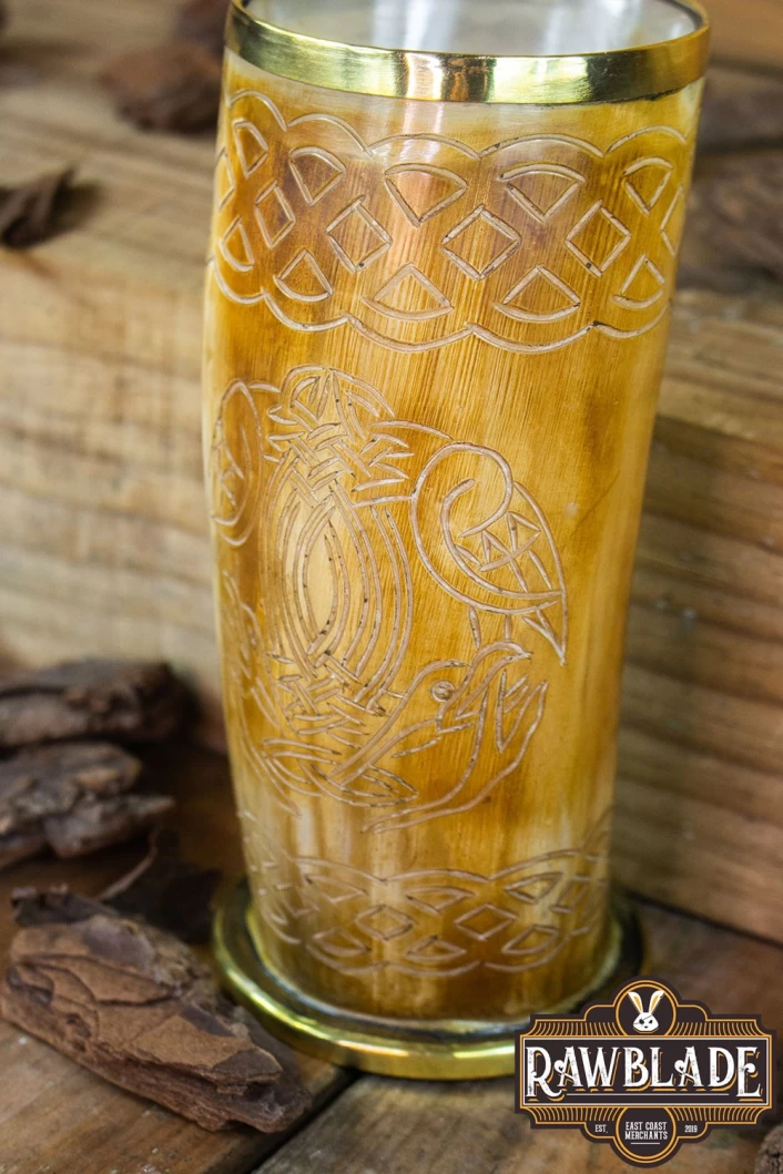 Horn Mug Celtic Birds