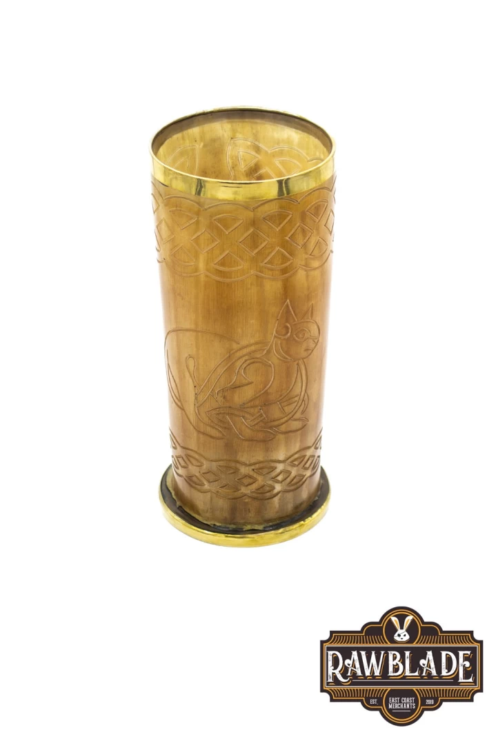 Horn Mug Celtic Cat