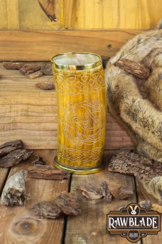 Horn Mug Celtic Horse